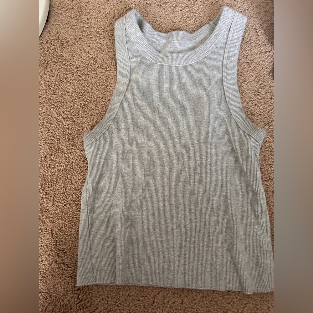 Aerie Grey Ribbed Tank